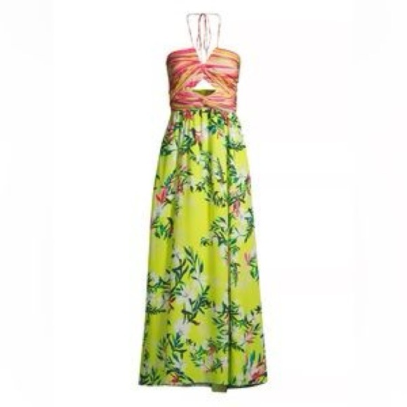 One33 Social Floral Halter Maxi Dress Size 6 - Picture 3 of 16